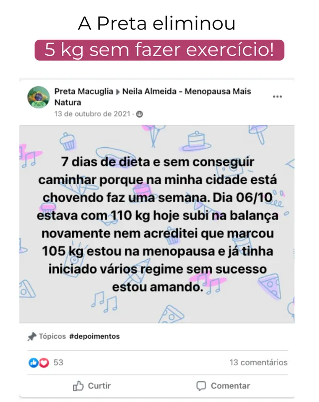 Antes e depois de Preta