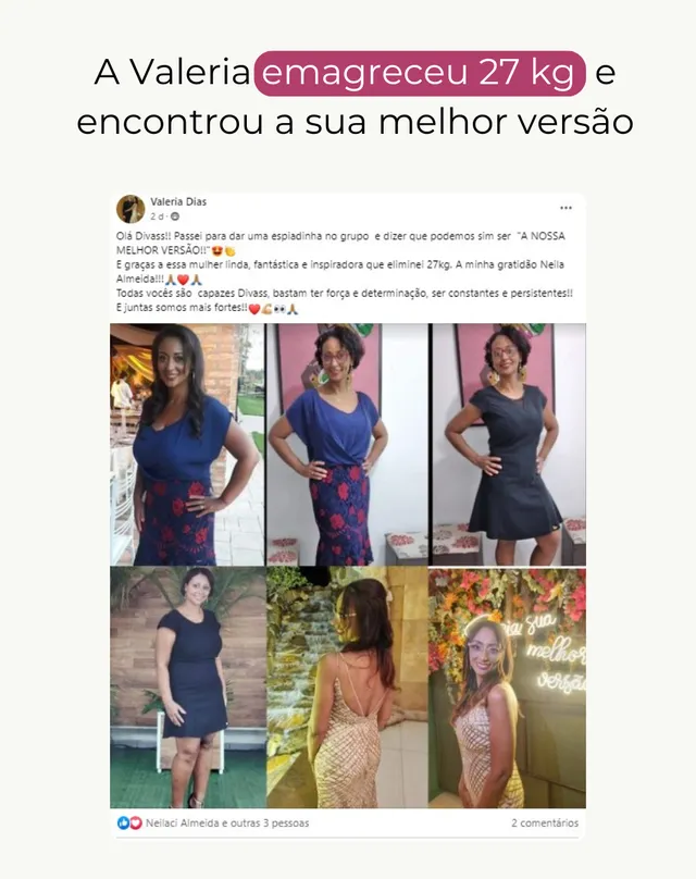 Antes e depois de Valeria